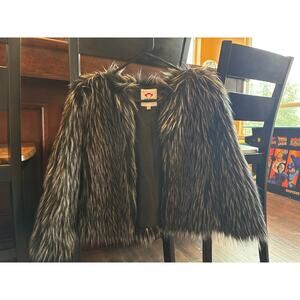 Girls size 8 Appaman faux fur coat jacket fluffy furry designer